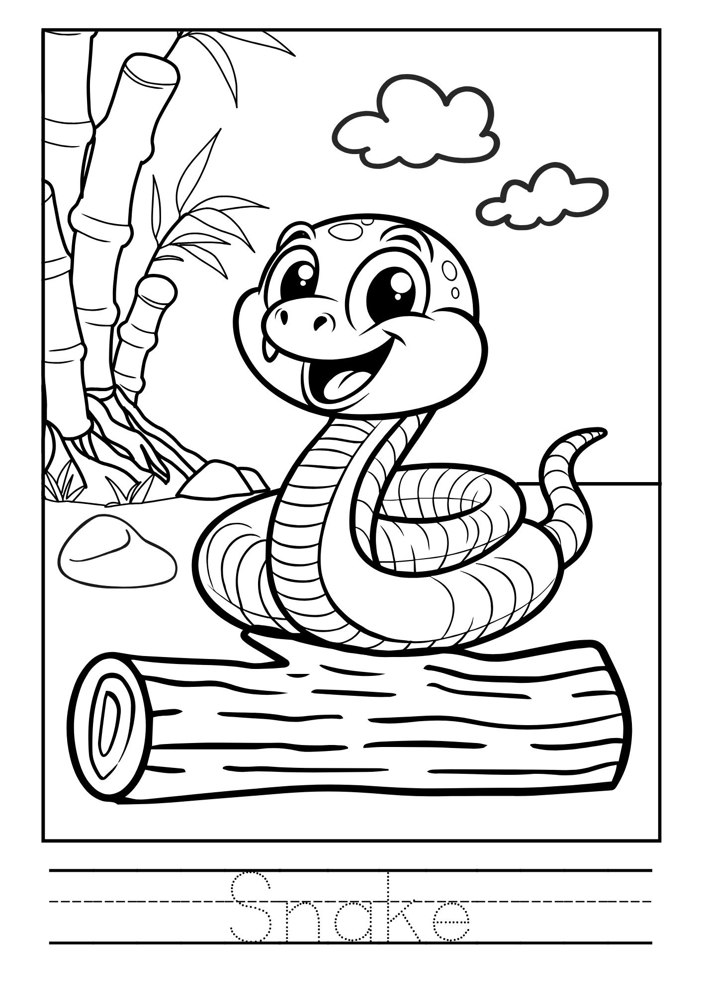 Wild Animals Coloring & Tracing Booklet for Kids – Printable PDF